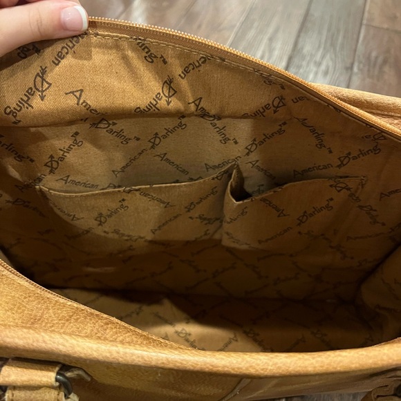 American Darling Briefcase Tote Saddle Blanket Leather Purse - Picture 9 of 11